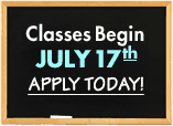 Classes Start July 17th. Apply Today