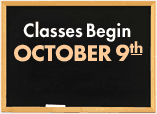 Classes Begin October 9th. Apply Today!