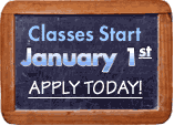 Classes Begin January 1st. Apply Today!